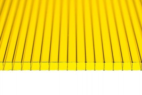 Сотовый поликарбонат «SOTALIGHT» 6,0 мм желтый, 6000х2100/1200х2100, плотность 0.85 кг/м²