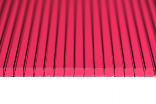 Сотовый поликарбонат «BEROLUX» 8,0 мм гранат, 6000х2100/1200х2100, плотность 1.25 кг/м²